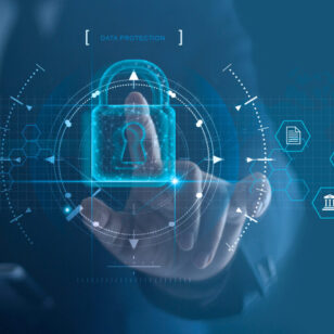 Cyber,Security,Network.,Padlock,Icon,And,Internet,Technology,Networking.,Businessman